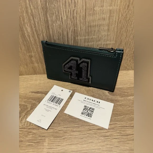 Zip Card Case With Varsity Patch - Picture 3 of 3